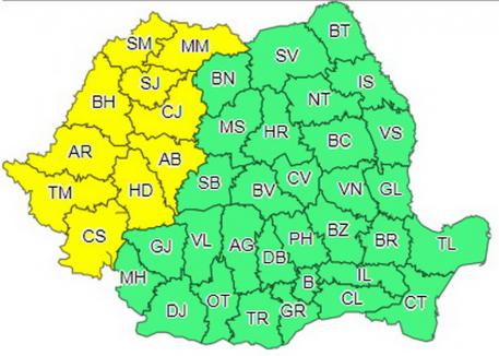 După caniculă, furtuni! Cod galben în judeţul Bihor 