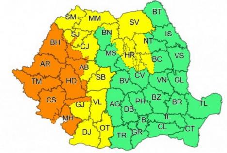 Din nou furtuni! Cod portocaliu de instabilitate atmosferică accentuată și cantități de apă însemnate în Bihor