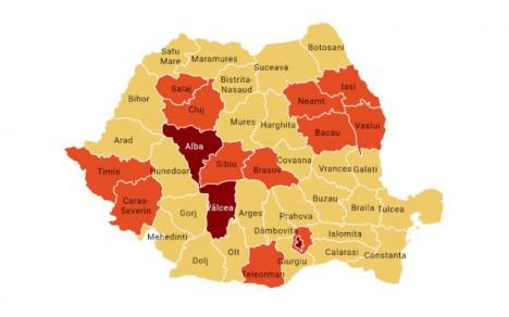 Harta judeţelor vulnerabile în criza Covid-19. În Bihor, rata de incidenţă a virusului este sub 1,5 la mia de locuitori