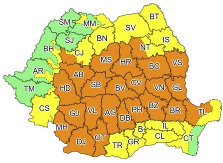 Cod galben de instabilitate atmosferică accentuată și vijelii puternice în zona de munte a județului Bihor