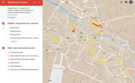 Atenție, şoferi! Primăria a lansat harta interactivă a străzilor afectate de lucrări în Oradea