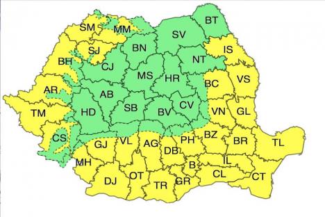 O nouă avertizare meteo pentru Bihor: cod galben de căldură până sâmbătă