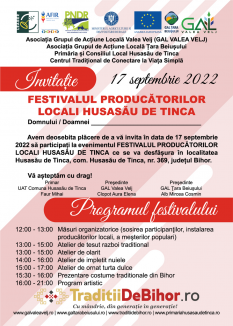 Festivalul producătorilor locali, sâmbătă, la Husasău de Tinca