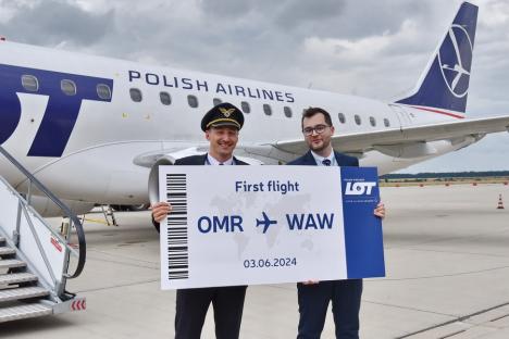Cursa inaugurală LOT Oradea - Varșovia: între primii pasageri, o familie cu patru copii din Oradea care a plecat spre Miami (FOTO/VIDEO)