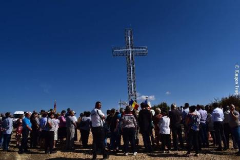 Cruce luminoasă de 14 metri, înălţată la Vintere cu ocazia Centenarului (FOTO)