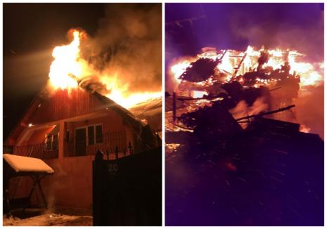Incendii violente în Bihor: O casă din Aleșd a fost distrusă de foc, o alta, din Băița, are acoperișul și mansarda devastate (FOTO/VIDEO)