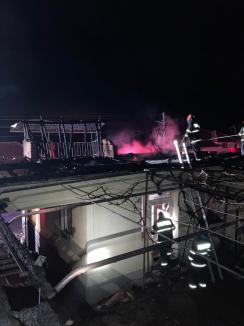 Incendiu la miezul nopții, într-o gospodărie din Bihor: Proprietarul a fost trezit de o vecină și a reușit să scape (FOTO) 