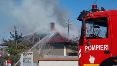 Incendiu violent la o casă din Sântandrei (FOTO / VIDEO)