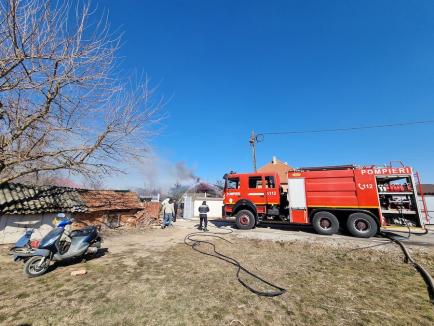 Incendiu violent la o casă din Sântandrei (FOTO / VIDEO)