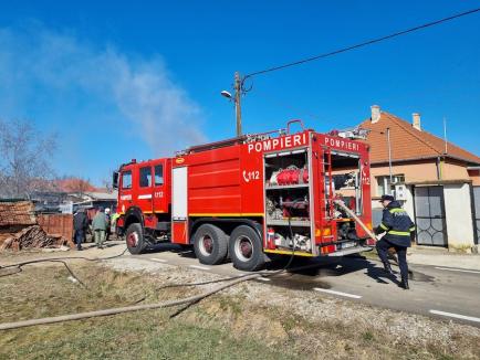 Incendiu violent la o casă din Sântandrei (FOTO / VIDEO)