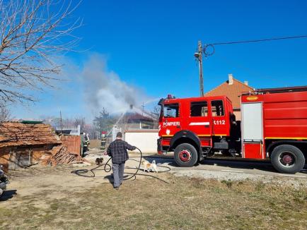 Incendiu violent la o casă din Sântandrei (FOTO / VIDEO)