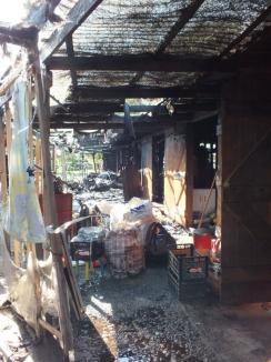 Băile Felix sub flăcări: Un incendiu provocat intenţionat a mistuit bazarul din centrul staţiunii (FOTO/VIDEO)