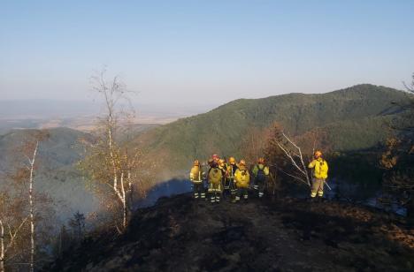 A fost stins incendiul masiv de pădure dintre Stâna de Vale și Budureasa. A izbucnit de la un trăsnet (FOTO/VIDEO)