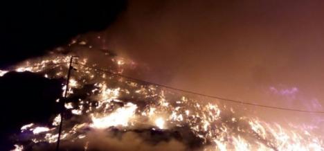 Incendiu uriaş: Cea mai mare groapă de gunoi din Cluj a luat foc (VIDEO)
