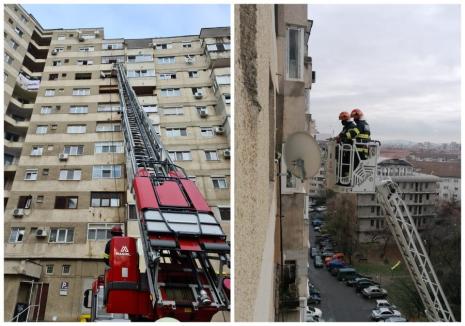 Incendiu la un bloc cu 11 etaje din Oradea: S-a aprins rostul de dilataţie al imobilului (FOTO / VIDEO)