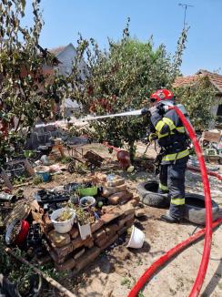 Incendiu în Ghiorac: În plină caniculă, totul a pornit de la un... coș de fum!