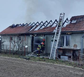 Incendiu lângă Oradea, cauzat de un aragaz lăsat deschis (VIDEO)