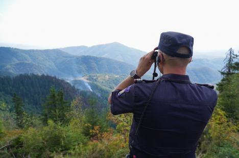 Foc în inima pădurii, lângă Stâna de Vale: Peste 100 de oameni merg zilnic pe jos, cu apa în spate, ca să stingă primul incendiu de pădure din istoria recentă a Bihorului (FOTO/VIDEO)