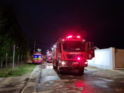 O vilă din Sânmartin, distrusă de un incendiu. Pe stradă nu există niciun hidrant (FOTO)