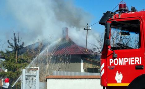 Incendiu violent la o casă din Sântandrei (FOTO / VIDEO)