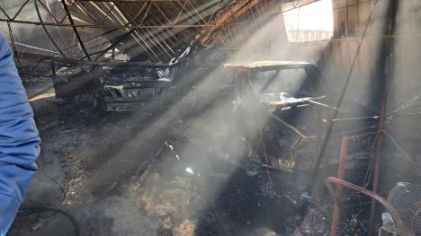 Incendiu de amploare lângă Oradea: Două hale de depozitare, cuprinse de flăcări (FOTO/VIDEO)