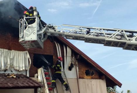 O tonă și jumătate de produse sanitare, distruse în incendiul din Sântion. De la ce au pornit flăcările