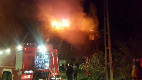 Incendiu violent la o vilă din Oradea: Focul a distrus acoperişul imobilului (FOTO / VIDEO)