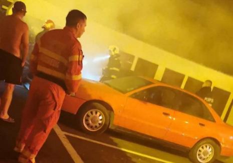 A ars BMW-ul şefului Poliţiei Rutiere Salonta! Mână criminală sau scurtcircuit?