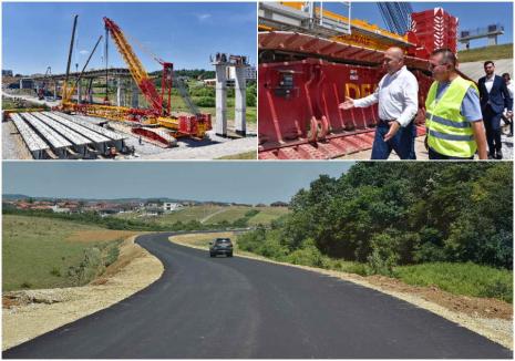 Lucrările la Inelul Metropolitan de Sud al Oradiei au ajuns la jumătate. De ce a fost adusă cea mai mare macara din țară, de 700 de tone (FOTO)