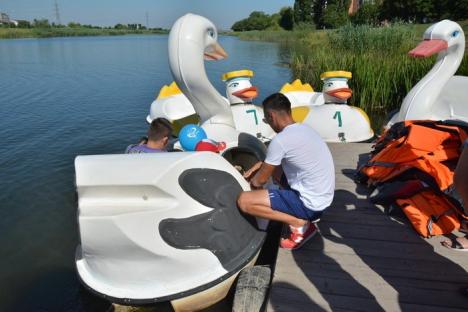 De Ziua Dunării: Copiii s-au întrecut cu hidrobicicletele pe Crişul Repede (FOTO/VIDEO)