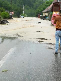 Prăpăd în Bihor! Inundaţii în mai multe localităţi. O femeie şi un copil surprinşi de viitură au fost salvaţi de pompieri (FOTO / VIDEO)