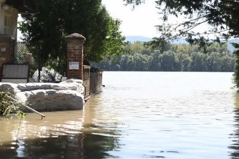 FOTO / VIDEO Ungaria sub ape: Într-un sat situat la nord de Budapesta, unde apele au ajuns între case, localnicii circulă cu bărcile