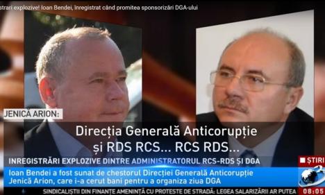 Şeful RCS&RDS, Ioan Bendei, înregistrat când promitea sponsorizări pentru DGA și şpăgi pentru un poliţist DNA! (VIDEO)