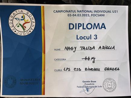 Trei medalii şi un titlu de campion naţional pentru judoka de la LPS CSS Bihorul Oradea