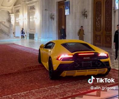 Cu Lamborghini în Parlamentul României. Cum a ajuns acolo bolidul? (VIDEO)