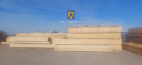 Acţiune a Poliţiei şi a Gărzii Forestiere: Cinci camioane cu lemne de foc şi cherestea fără acte au fost confiscate de la un depozit din Oradea