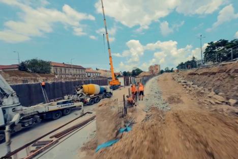 IMAGINI spectaculoase: Amenajarea pasajelor subterane din Piaţa Gojdu din Oradea a ajuns la jumătate (FOTO/VIDEO)