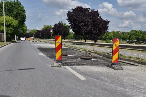A doua amânare pe căile Clujului și Averescu din Oradea: înlocuirea capacelor de canal se va termina abia săptămâna viitoare (FOTO)