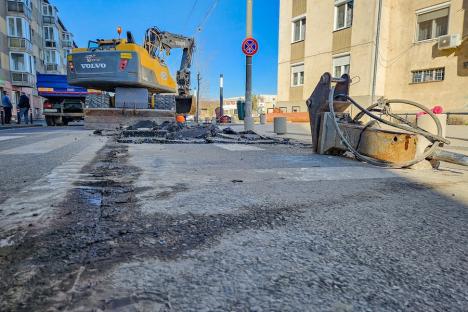 Strada Cazaban din Oradea s-a închis în zona intersecției cu Grigore Irofte, pentru lucrări (FOTO)