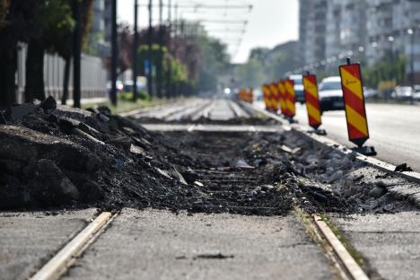 Circulația tramvaielor pe Calea Aradului din Oradea va fi reluată pe 9 septembrie (FOTO)