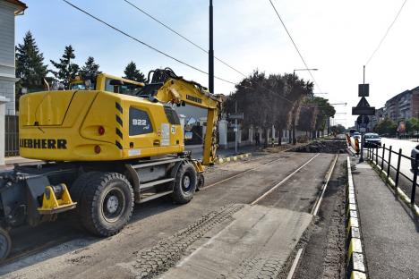 Circulația tramvaielor pe Calea Aradului din Oradea va fi reluată pe 9 septembrie (FOTO)