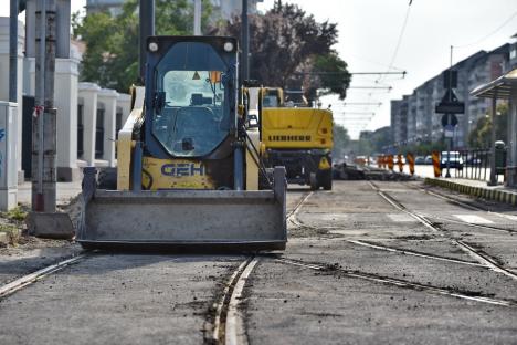 Circulația tramvaielor pe Calea Aradului din Oradea va fi reluată pe 9 septembrie (FOTO)