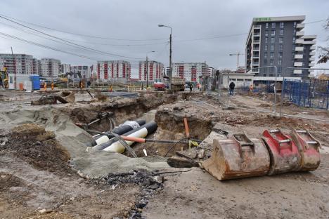 Se amenajează bretelele ocolitoare ale Pasajului Decebal, pentru reluarea circulaţiei pe strada Tudor Vladimirescu (FOTO)