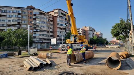 Pasajul Decebal: A fost turnat primul pilot forat din cei 278 care vor forma pereţii noii subtraversări din Oradea (FOTO/VIDEO)