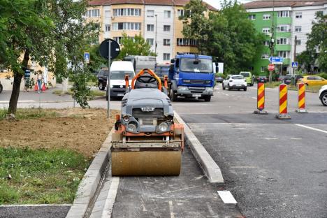 Lucrările de lărgire a străzii Meşteşugarilor din Oradea la două benzi pe sens sunt în curs de finalizare (FOTO)