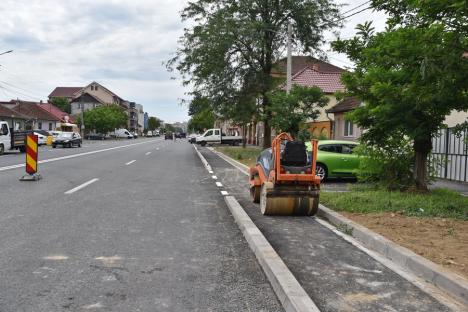 Lucrările de lărgire a străzii Meşteşugarilor din Oradea la două benzi pe sens sunt în curs de finalizare (FOTO)