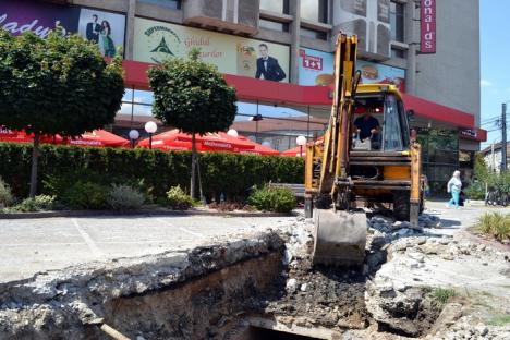 Lucrările pentru refacerea piaţetei din faţa magazinului Crişul au atras un singur ofertant: Drumuri Orăşeneşti