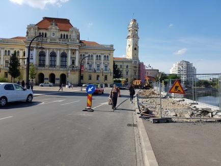 Amenajarea malului stâng al Crişului Repede în centrul Oradiei, aproape la jumătate (FOTO)