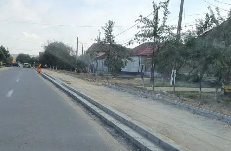 Primarul de Sânmartin, Cristian Laza, acuzat că toarnă asfalt în comună direct pe pământul gol (FOTO)