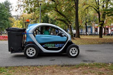 Curăţenie fără poluare: În centrul Oradiei, RER Vest face curat doar cu maşini electrice! (FOTO)